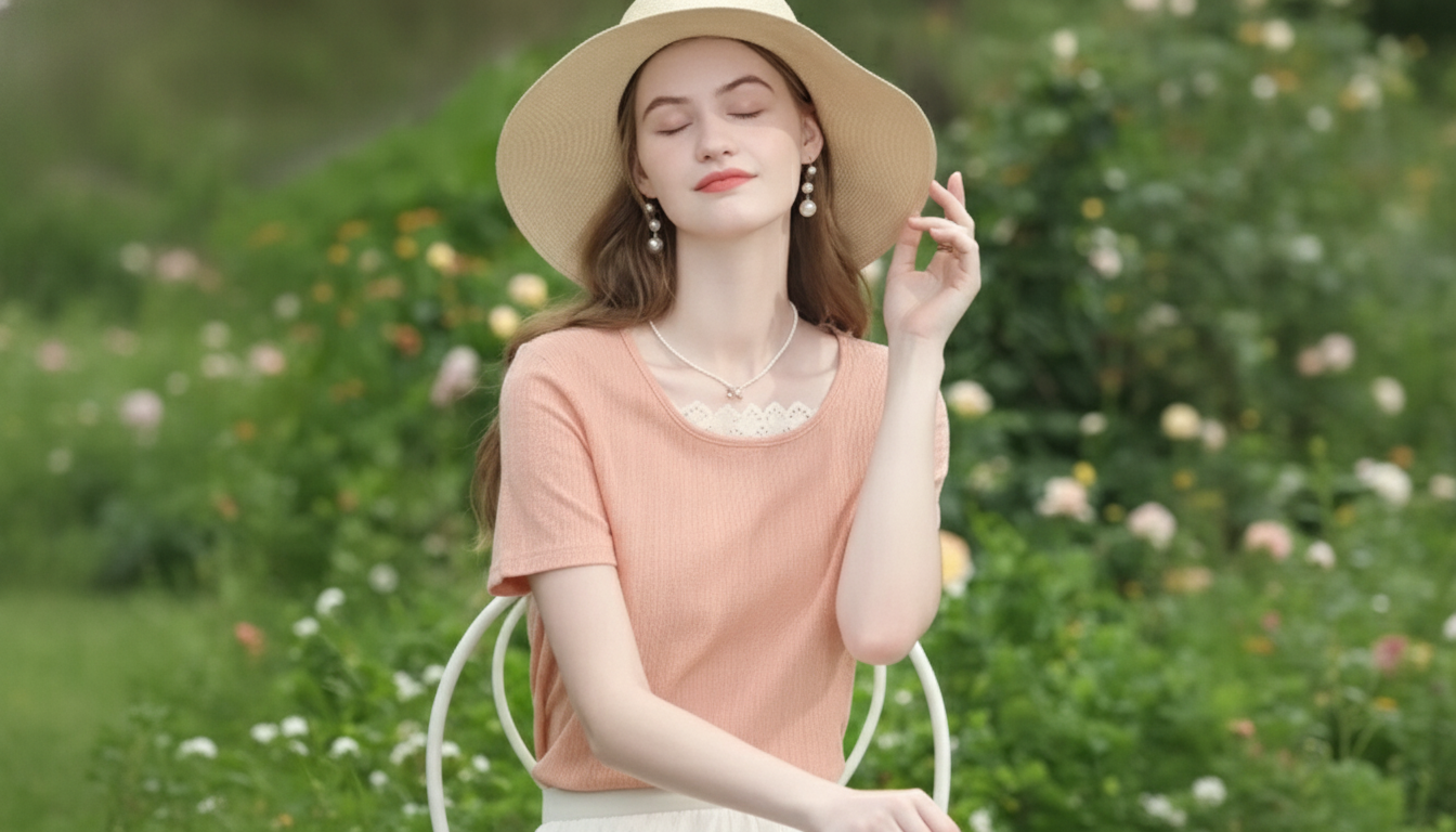 Lace-Edge Short Sleeve Women’s T-Shirt: Easy Polish