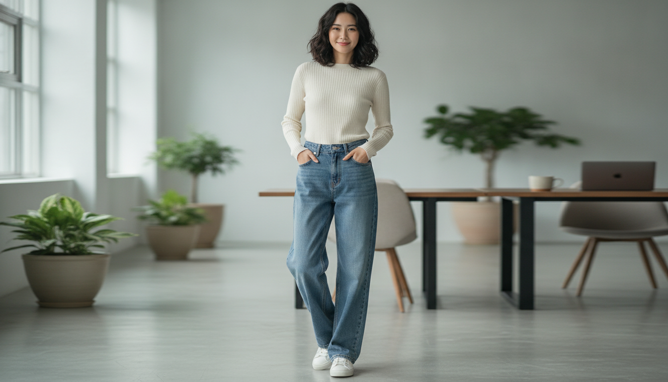 Minimalist Loose-Fit Office Jeans for Women: Style Guide