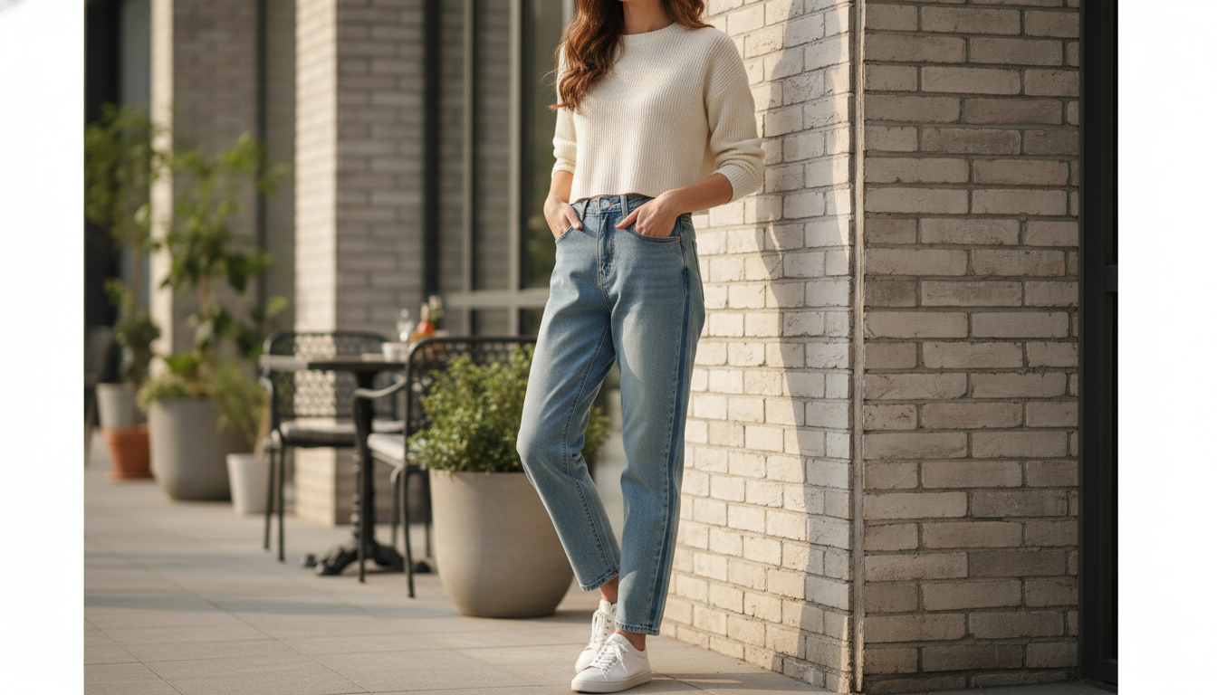 Retro Minimalist Patchwork Tapered Jeans: Fit & Styling